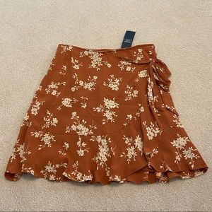 Abercrombie Floral Burnt Orange Skirt